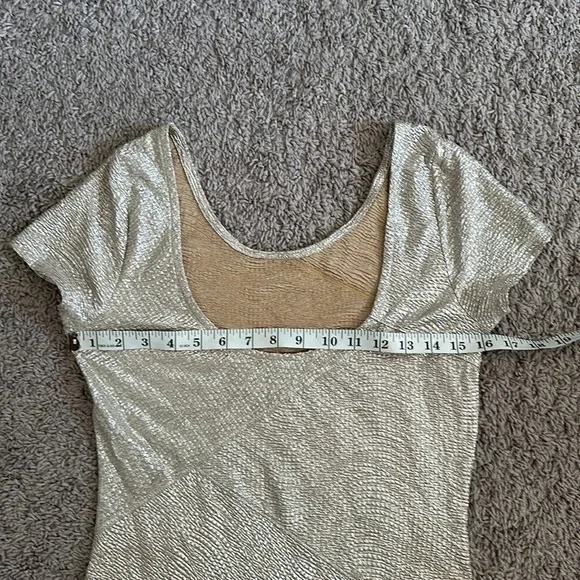 Free People Gold Moonage Daydream Bodycon Mini Dress - Picture 11 of 12